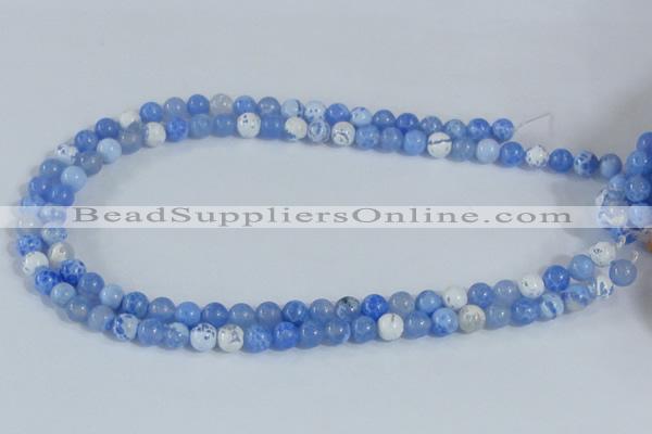 CAB645 15.5 inches 8mm round fire crackle agate beads wholesale