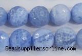 CAB651 15.5 inches 14mm faceted round fire crackle agate beads