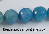 CAB657 15.5 inches 16mm faceted round fire crackle agate beads