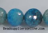 CAB658 15.5 inches 18mm faceted round fire crackle agate beads