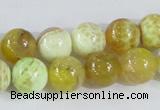 CAB661 15.5 inches 12mm round fire crackle agate beads wholesale