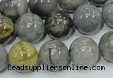 CAB69 15.5 inches 14mm round silver needle agate gemstone beads