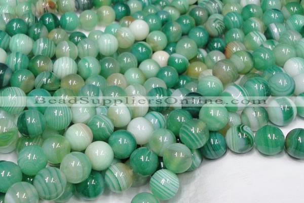 CAB717 15.5 inches 12mm round green agate gemstone beads wholesale