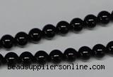 CAB723 15.5 inches 6mm round black agate gemstone beads wholesale