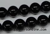 CAB726 15.5 inches 12mm round black agate gemstone beads wholesale