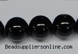 CAB728 15.5 inches 16mm round black agate gemstone beads wholesale