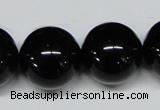 CAB730 15.5 inches 20mm round black agate gemstone beads wholesale