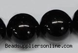 CAB731 15.5 inches 22mm round black agate gemstone beads wholesale