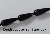 CAB734 15.5 inches 6*16mm teardrop black agate gemstone beads