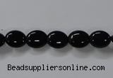 CAB756 15.5 inches 8*10mm oval black agate gemstone beads wholesale