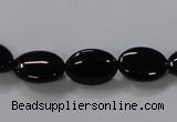 CAB757 15.5 inches 10*14mm oval black agate gemstone beads wholesale