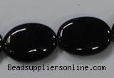 CAB762 15.5 inches 18*25mm oval black agate gemstone beads wholesale