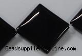 CAB768 15.5 inches 25*25mm diamond black agate gemstone beads