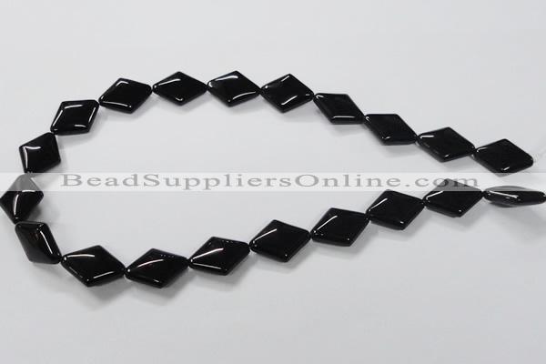 CAB769 15.5 inches 15*20mm rhombic black agate gemstone beads