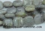 CAB77 15.5 inches 12*12mm square silver needle agate gemstone beads