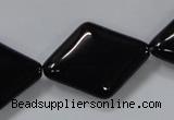 CAB770 15.5 inches 22*30mm rhombic black agate gemstone beads