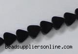 CAB774 15.5 inches 8*8mm triangle black agate gemstone beads