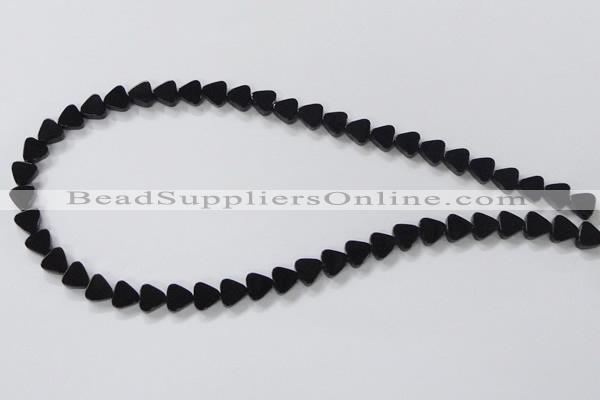 CAB774 15.5 inches 8*8mm triangle black agate gemstone beads