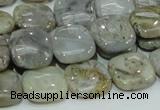 CAB78 15.5 inches 15*15mm square silver needle agate gemstone beads