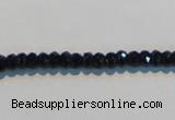 CAB786 15.5 inches 3*5mm faceted rondelle black agate gemstone beads