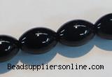 CAB818 15.5 inches 13*18mm rice black agate gemstone beads wholesale