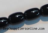 CAB820 15.5 inches 13*18mm drum black agate gemstone beads wholesale