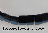 CAB825 15.5 inches 8*8mm square black agate gemstone beads wholesale