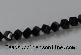 CAB830 15.5 inches 4*4mm cube black agate gemstone beads wholesale