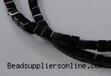 CAB833 15.5 inches 4*4mm cube black agate gemstone beads wholesale