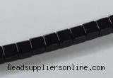 CAB834 15.5 inches 6*6mm cube black agate gemstone beads wholesale