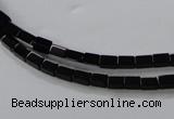 CAB837 15.5 inches 3*5mm cuboid black agate gemstone beads wholesale