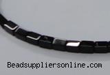 CAB838 15.5 inches 4*6mm cuboid black agate gemstone beads wholesale