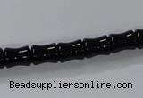 CAB842 15.5 inches 8*10mm bamboo shape black agate gemstone beads