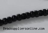 CAB844 15.5 inches 5*8mm rondelle black agate gemstone beads wholesale