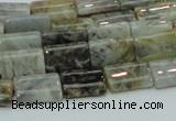 CAB85 15.5 inches 10*15mm rectangle silver needle agate gemstone beads