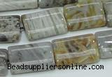 CAB87 15.5 inches 15*20mm rectangle silver needle agate gemstone beads