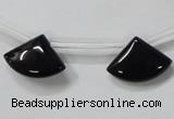 CAB871 14*20mm top-drilled triangle black agate gemstone beads wholesale