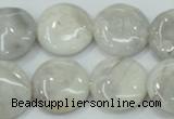 CAB916 15.5 inches 20mm flat round natural crazy agate beads wholesale