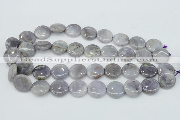 CAB925 15.5 inches 20mm coin natural purple agate beads wholesale