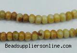 CAB932 15.5 inches 4*6mm rondelle yellow crazy lace agate beads