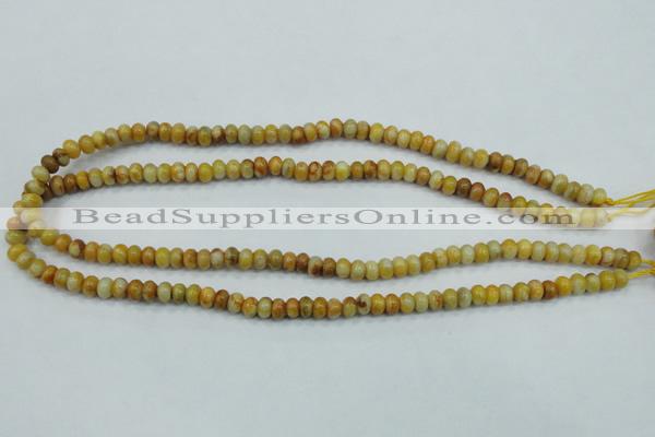 CAB932 15.5 inches 4*6mm rondelle yellow crazy lace agate beads