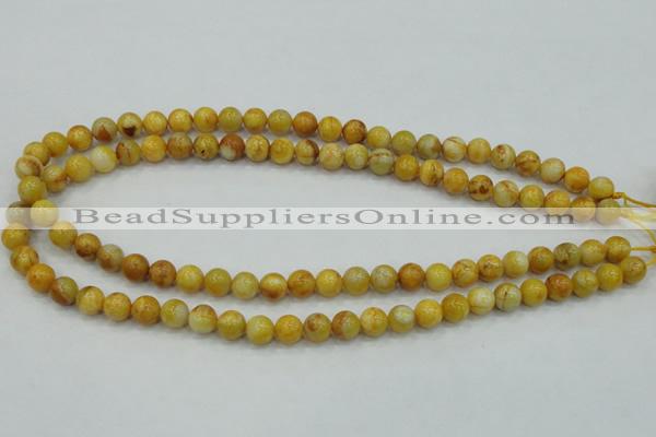 CAB934 15.5 inches 8mm round yellow crazy lace agate beads wholesale