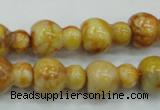 CAB938 15.5 inches 13*18mm calabash yellow crazy lace agate beads