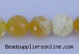 CAB966 15.5 inches 6mm faceted round fire crackle agate beads