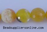 CAB967 15.5 inches 8mm faceted round fire crackle agate beads