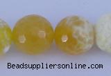 CAB969 15.5 inches 12mm faceted round fire crackle agate beads