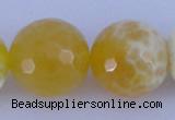 CAB971 15.5 inches 16mm faceted round fire crackle agate beads