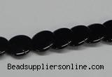 CAB981 15.5 inches 12mm flat round black agate gemstone beads wholesale