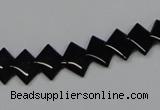 CAB983 15.5 inches 8*8mm rhombic black agate gemstone beads wholesale