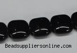 CAB986 15.5 inches 14*14mm square black agate gemstone beads wholesale